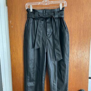 EXPRESS paper bag waist faux leather pants - Size 6R